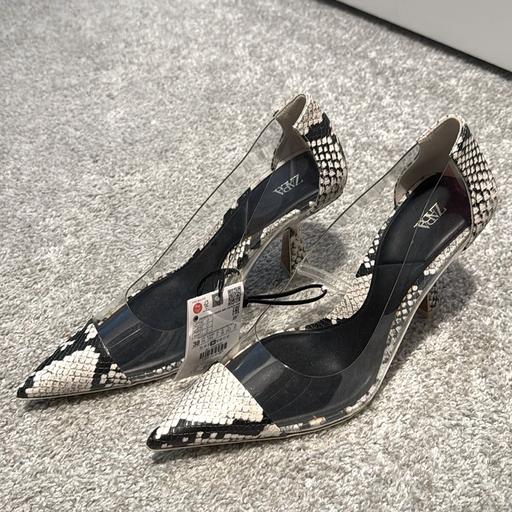 Zara Snake Print Heels